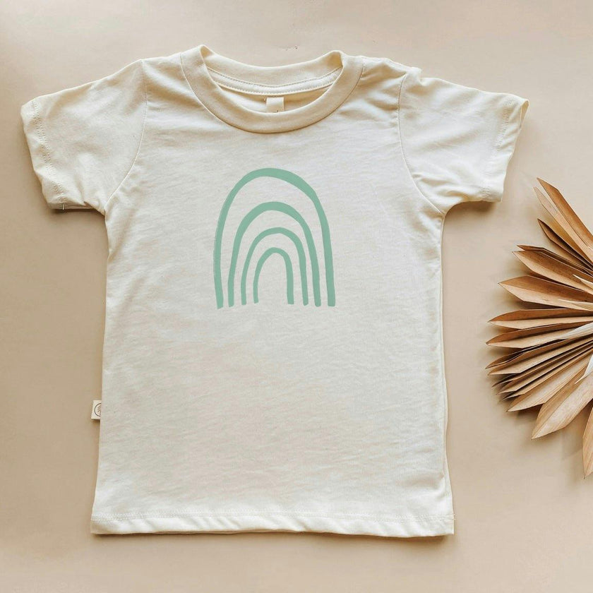 Rainbow Seafoam Organic Cotton Short Sleeve Toddler T-Shirt