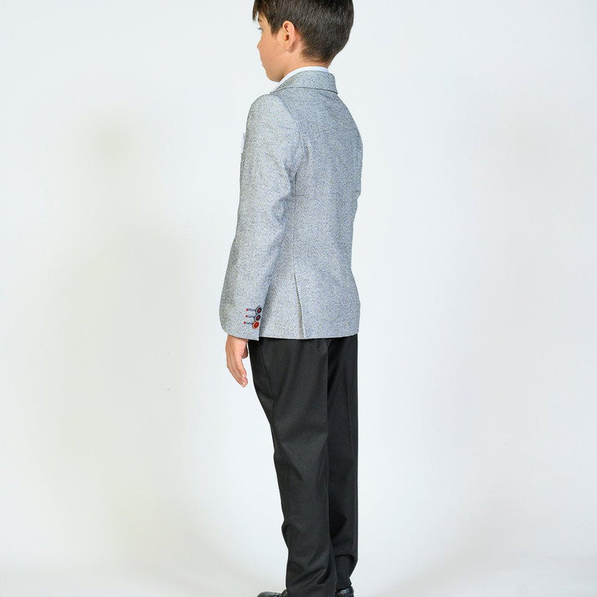 Cool Gray Embroidered Blazer