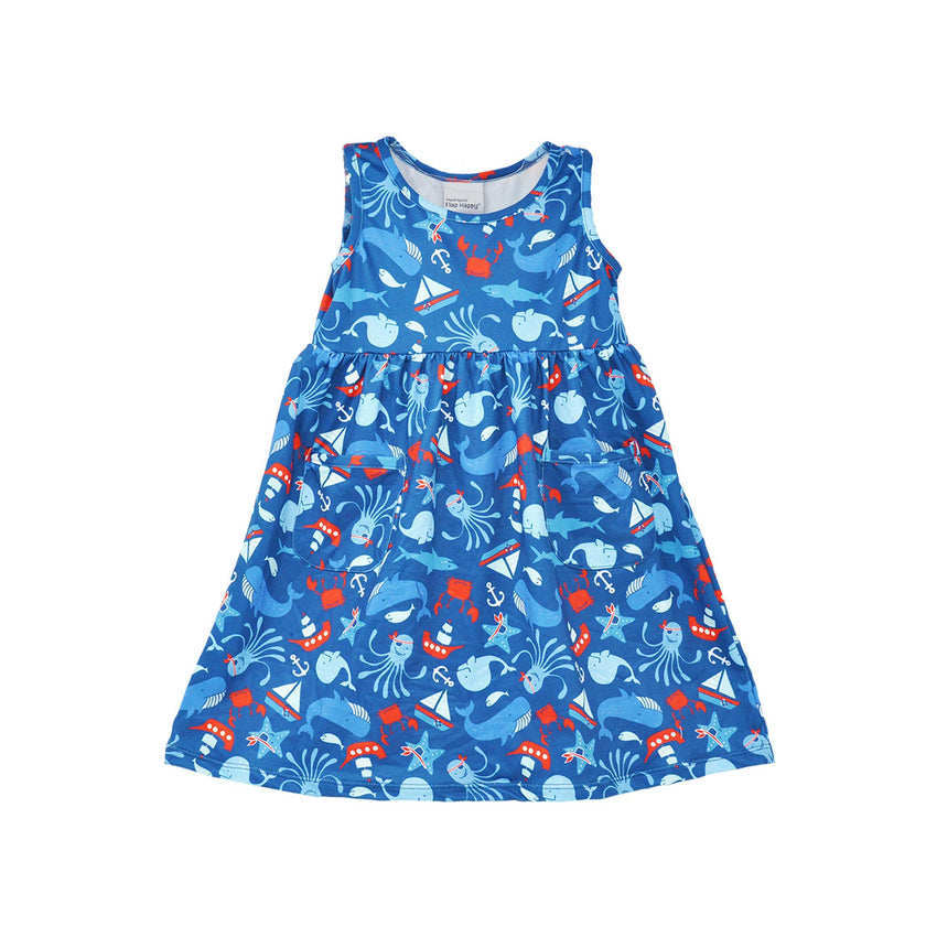 UPF 50+ Dahlia Sleeveless Dress w/ Pockets