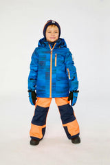 Two Piece Play Snowsuit Navy Blue and Orange with Orange Pants