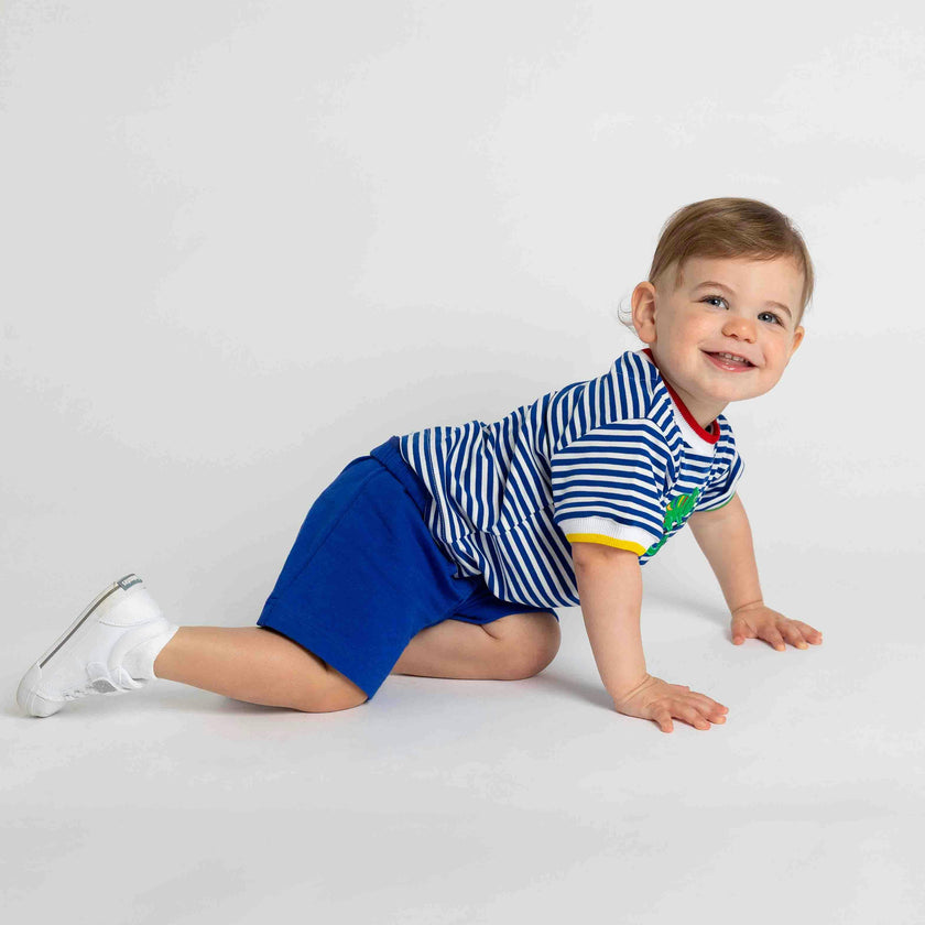 Stripe Knit T-Shirt With Lizard