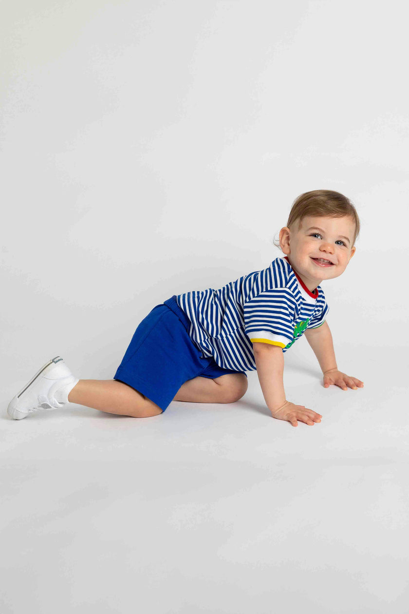 Stripe Knit T-Shirt With Lizard