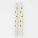 Gold Star Taper Candles