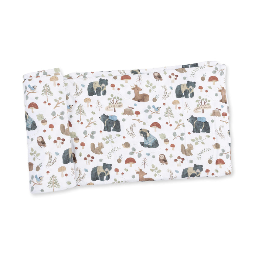 Southern Woodland Animals Green - Swaddle Blanket
