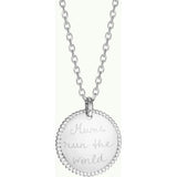 Personalized Beaded Disc Necklace, Sterling Silver
