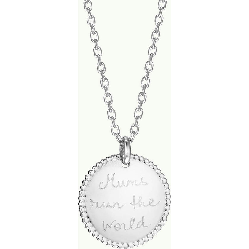 Personalized Beaded Disc Necklace, Sterling Silver