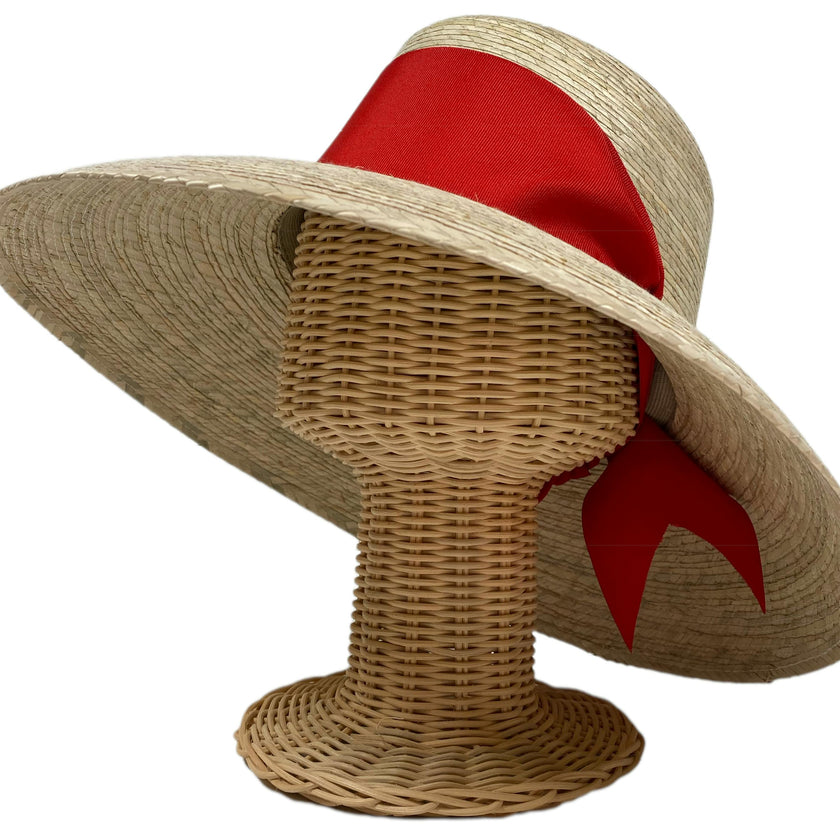 Wildflower Sun Hat (PreOrder Shipping June 15th) - Red Wide & Short Grosgrain Ribbon