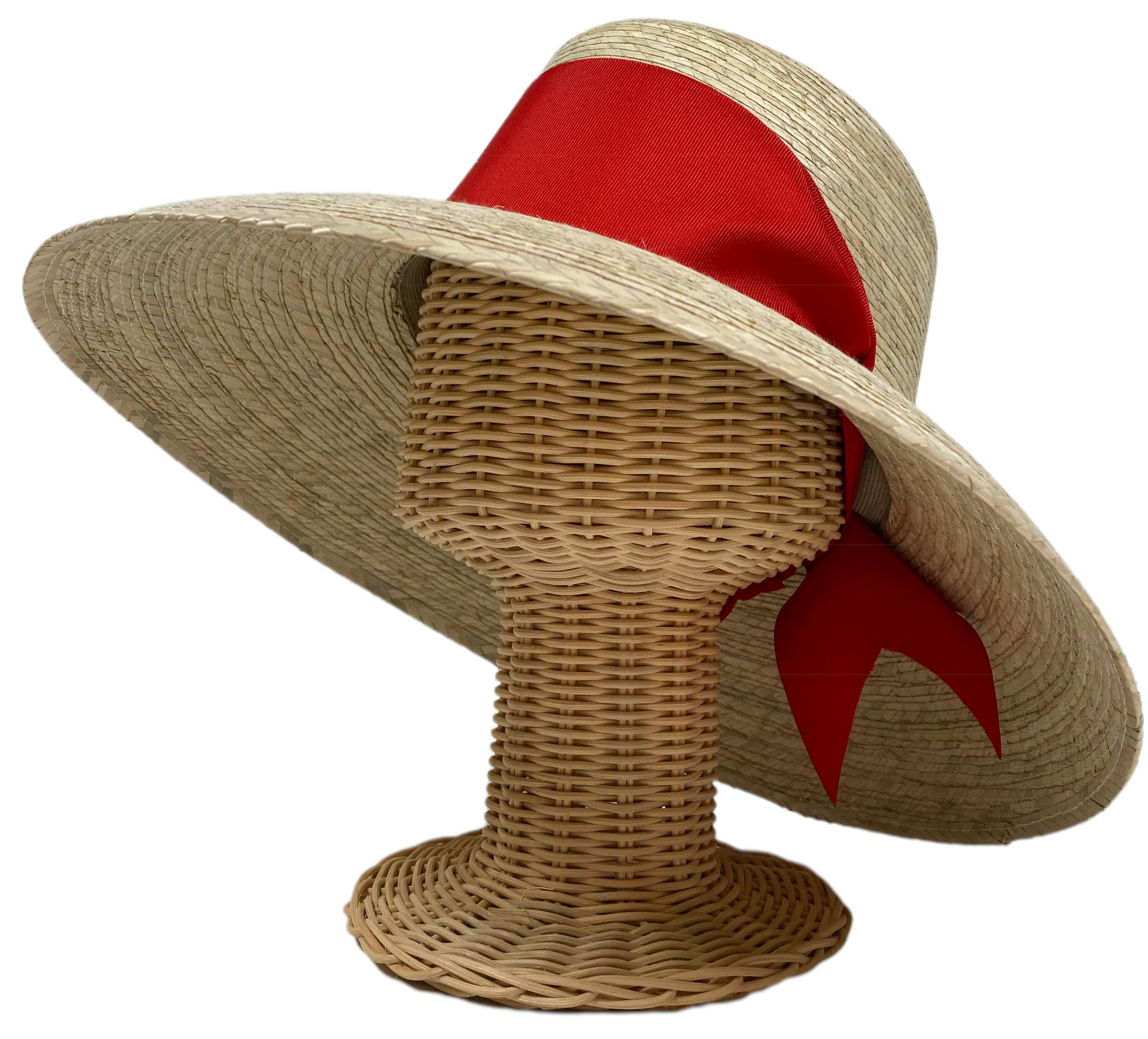 Wildflower Sun Hat (PreOrder Shipping June 15th) - Red Wide & Short Grosgrain Ribbon