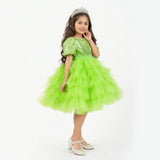 Enchanted Lime Sequin Tulle Birthday Dress for Girls