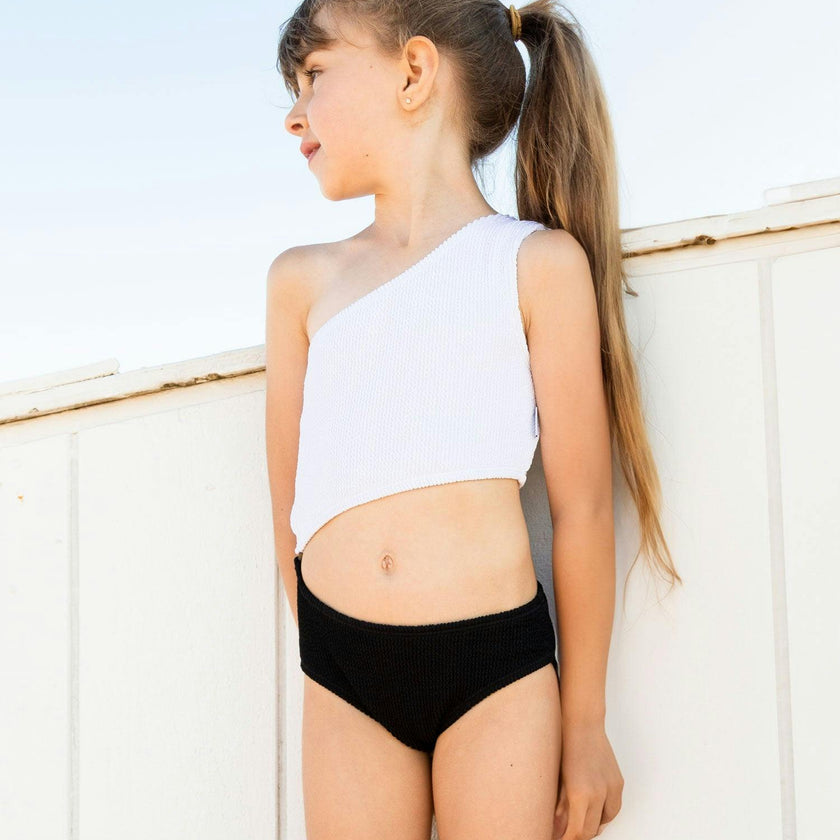 Dina Crinkle Side Cutout One Piece Swimsuit
