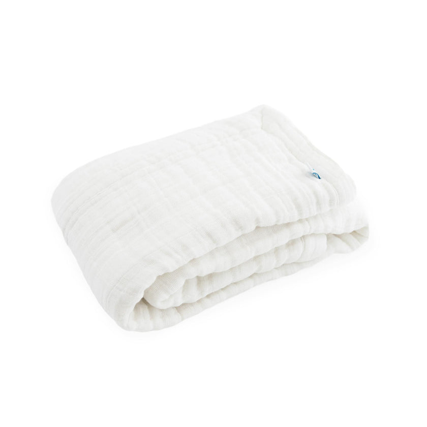 Cotton Muslin Baby Quilt - White