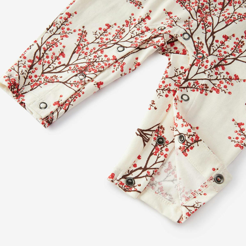 Winterberry Cotton Stretch Collar Long Sleeve Jumpsuit