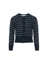 Stripe Floral Cardigan Ink