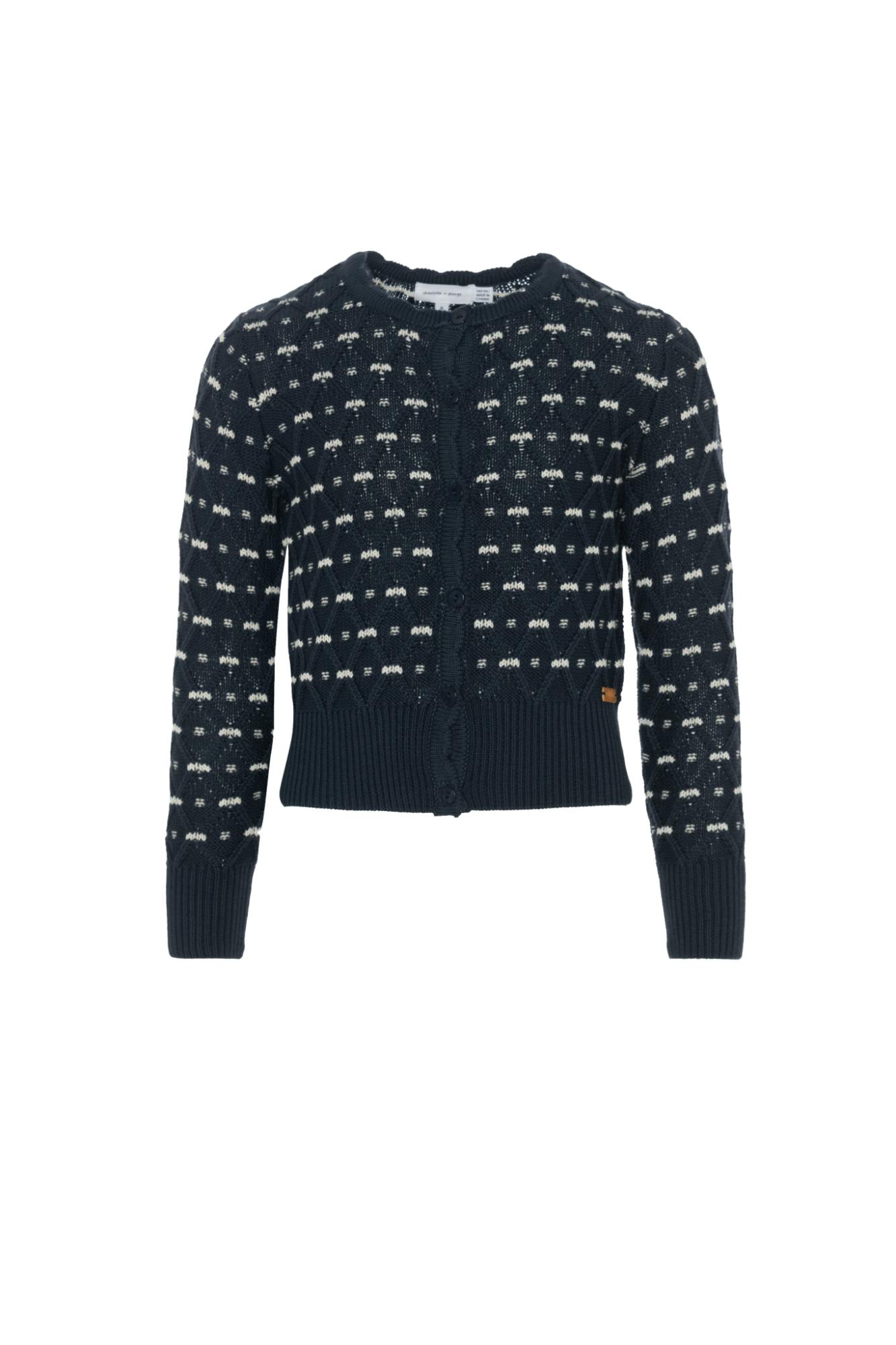 Stripe Floral Cardigan Ink