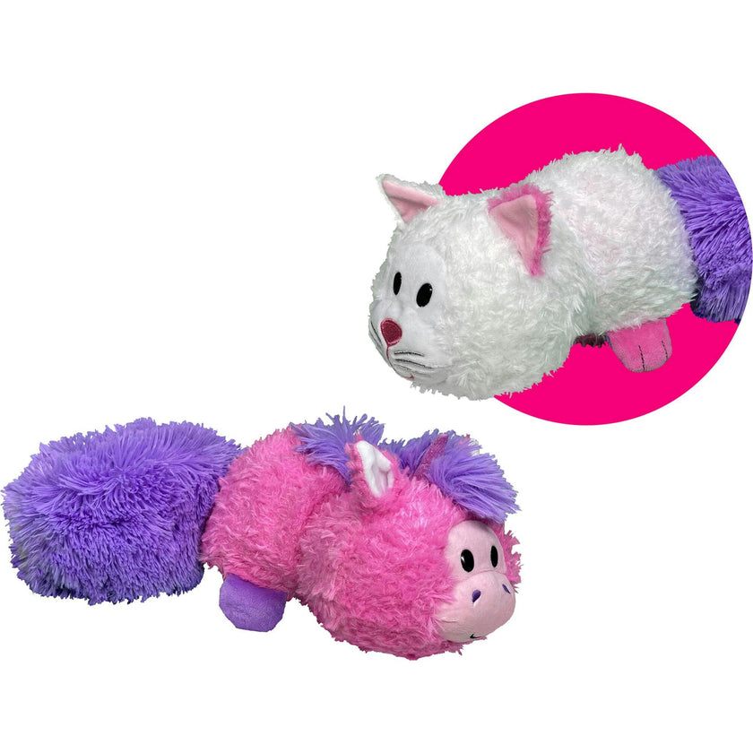 FlipaZoo Magic Tails Pink to White - 2-In-1 Animal Plush w/ Bonus 3" Baby Org