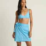 women's le marin blue short pareo