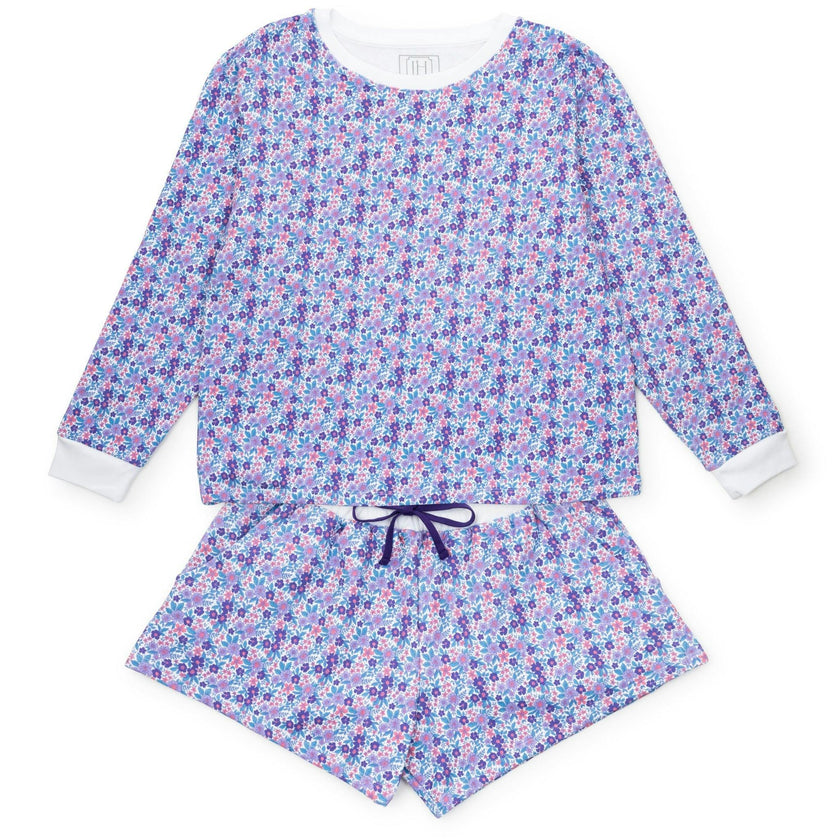 Janann Women's Sweatshirt Short Set Blackberry Floral