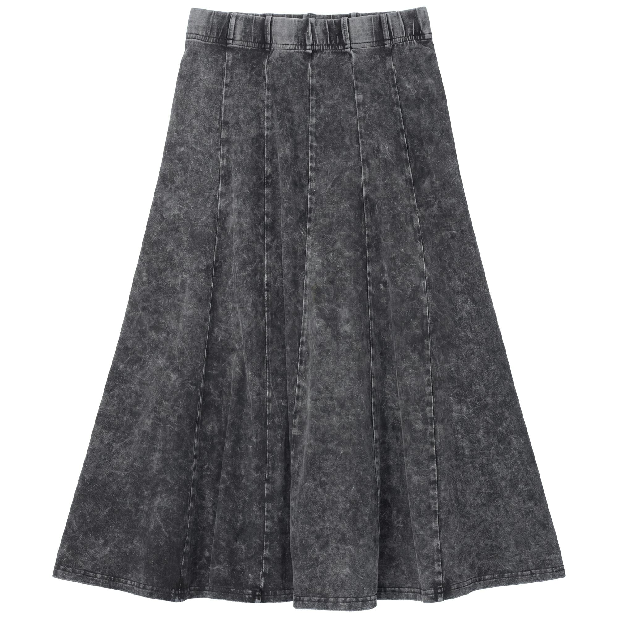 Washed Panelled Skirt