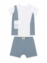 Color-Block Pocket Tee & Short Set