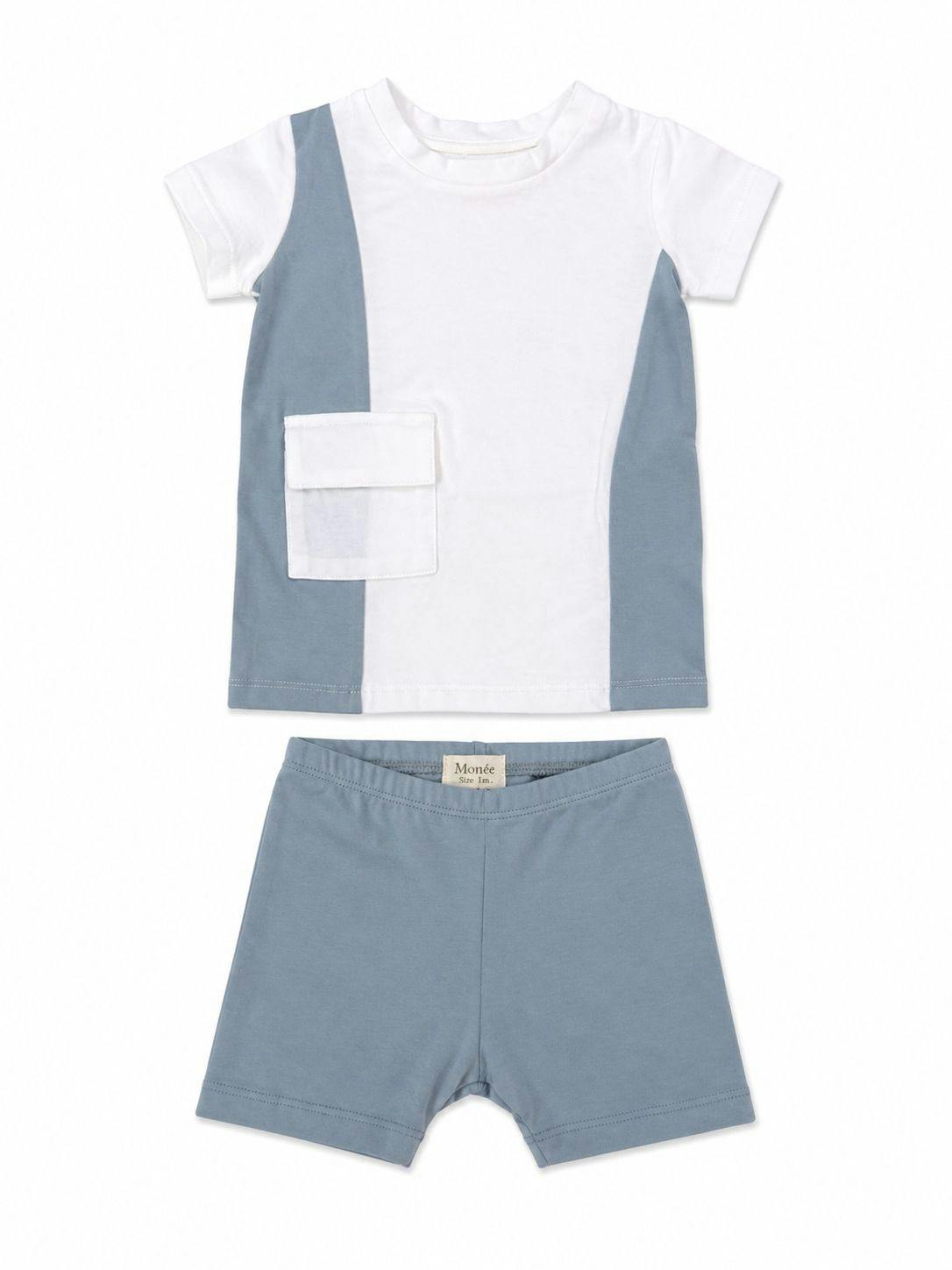 Color-Block Pocket Tee & Short Set