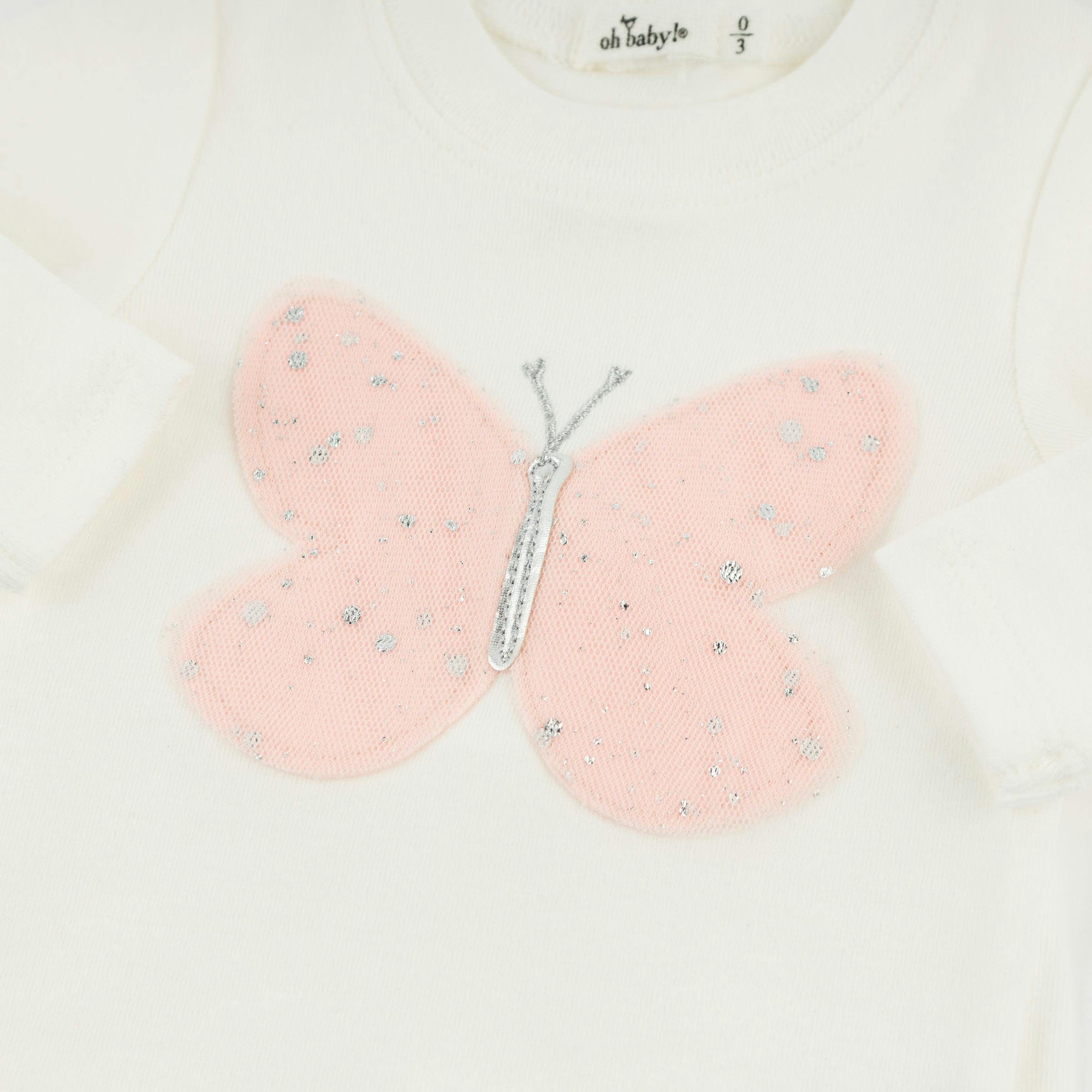 Butterfly Pink/Pink Silver Tulle 2pc Set