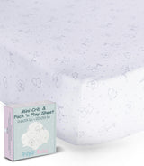 Peruvian Pima Cotton Mini Crib & Pack 'n Play Fitted Sheet – Elephant Sky