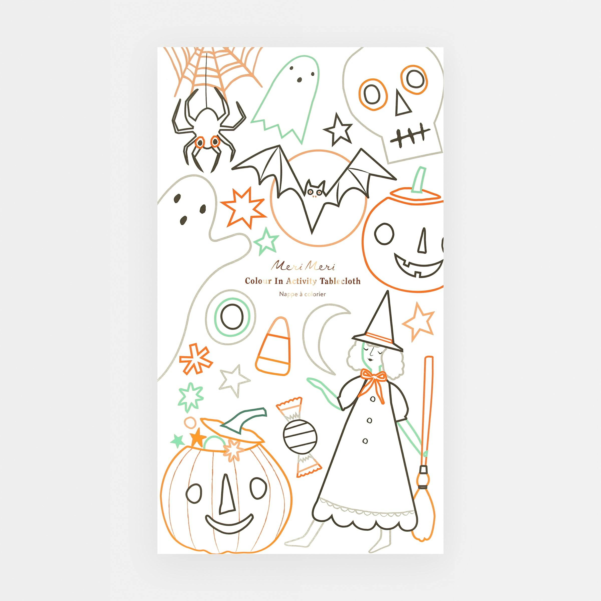 Halloween Color In Activity Tablecloth