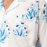 Men's Nathan Turner Hillhouse Long PJ Set - Blue Pink Organic Cotton Poplin