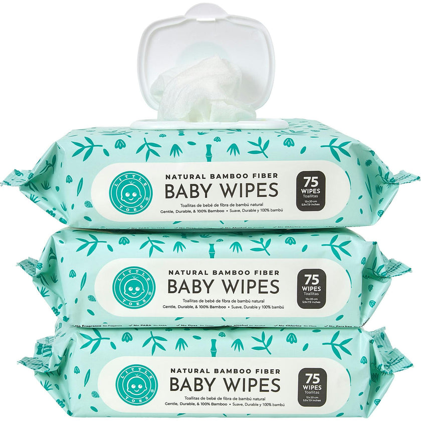 Natural Bamboo Baby Wipes, White