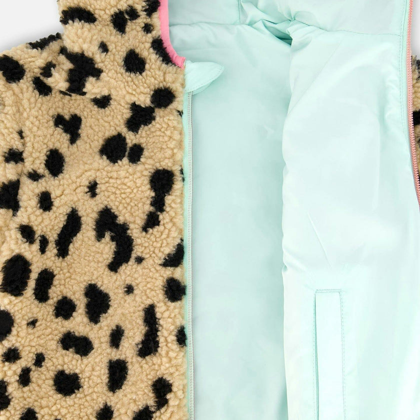 Reversible Mid-Season Sherpa Jacket Leopard