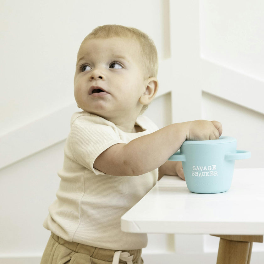 Savage Snacker Happy Silicon Snacker Cup With Lid