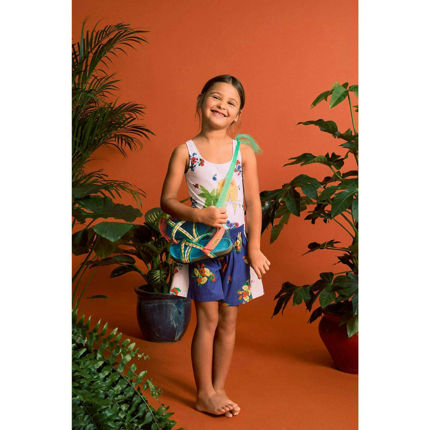BLOSSOM PATCHWORK SHORTS BLUE