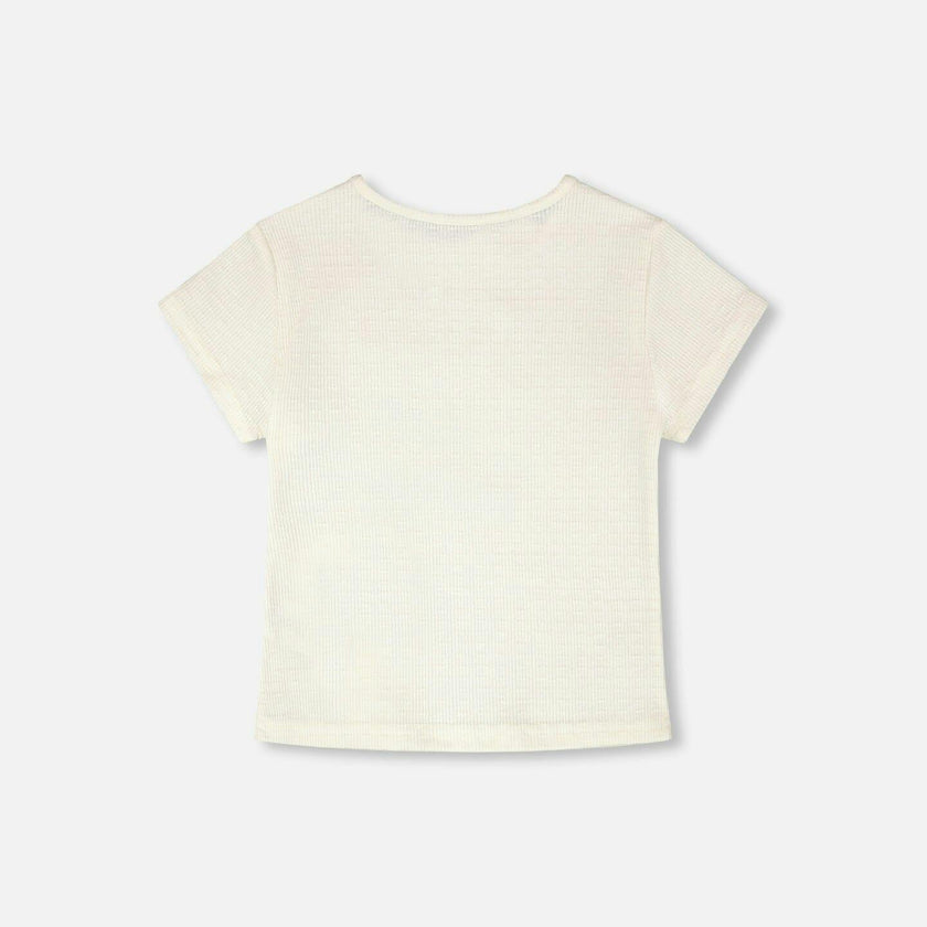 Crinkle Jersey T-Shirt Off White