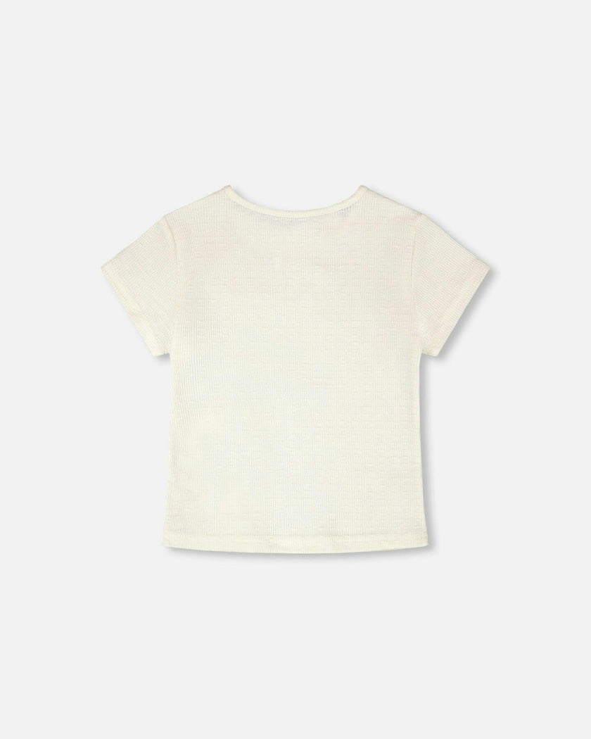 Crinkle Jersey T-Shirt Off White