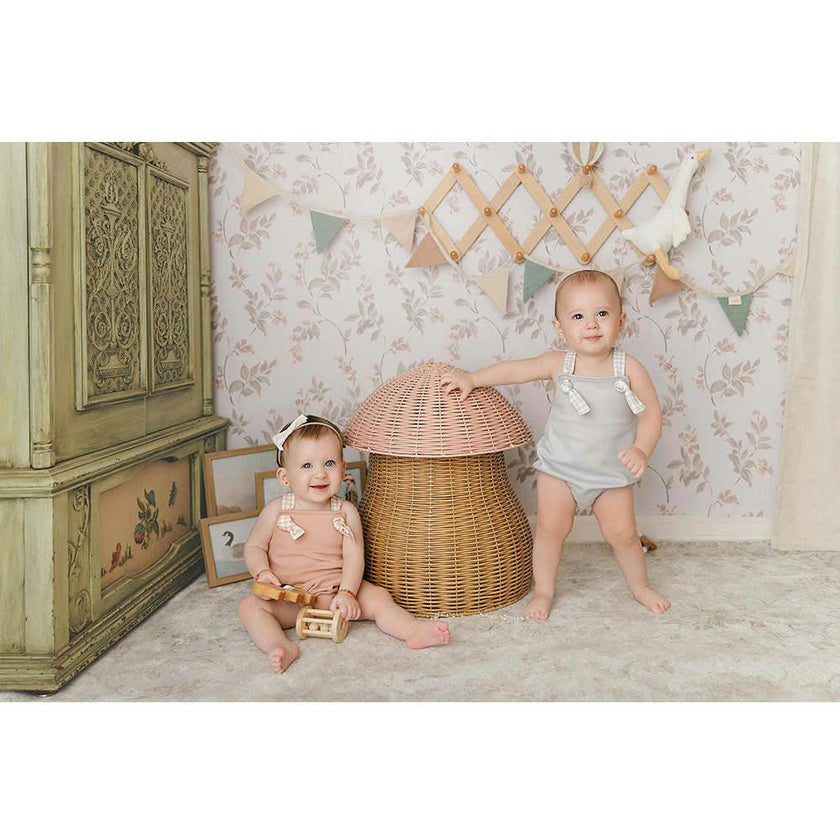 Gingham Glory Romper Misty Rose