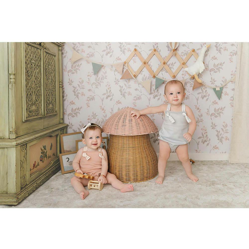 Gingham Glory Romper Misty Rose