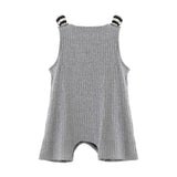 Gray Rib Pocket Romper