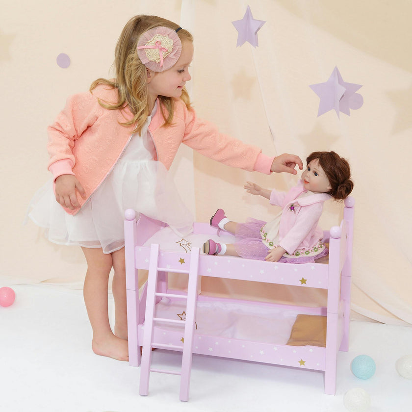 Olivia'S Little World 18" Doll Wooden Convertible Bunk Bed