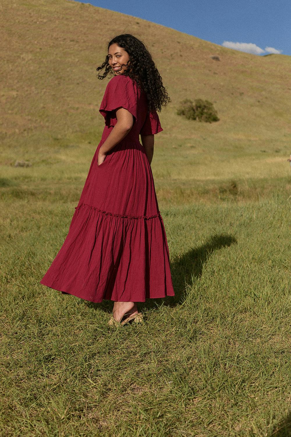 Lennon Maxi Dress in Wildberry