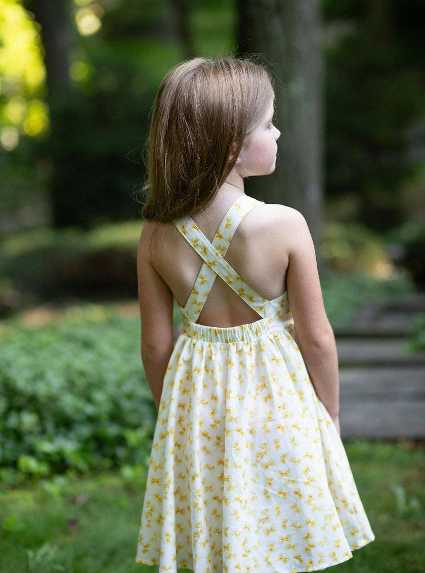 Cross Back Dress in Bow Tie Pasta