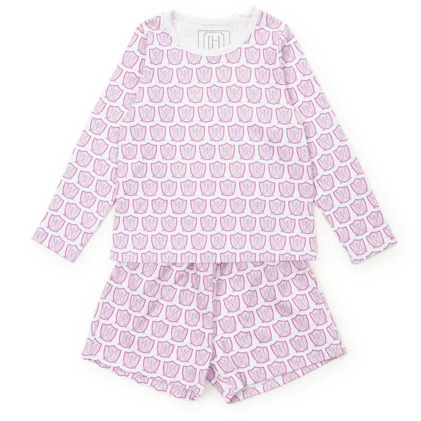 Sophie Girls' Short Set Golf Crest Pink