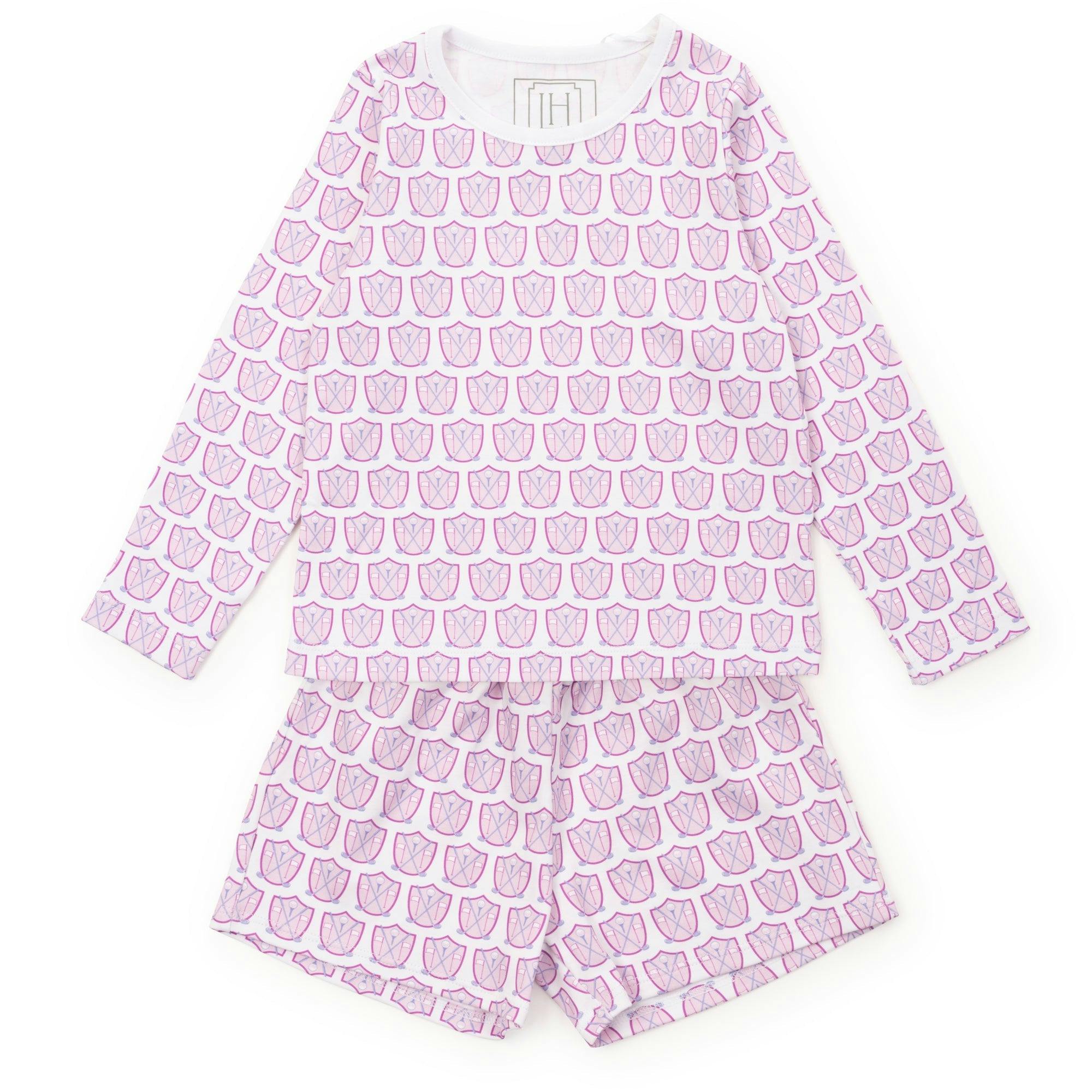 Sophie Girls' Short Set Golf Crest Pink