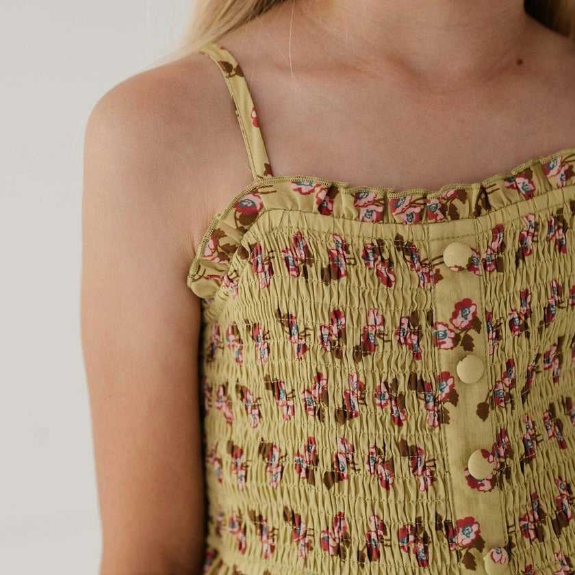 Smock Button Front Tiered Dress