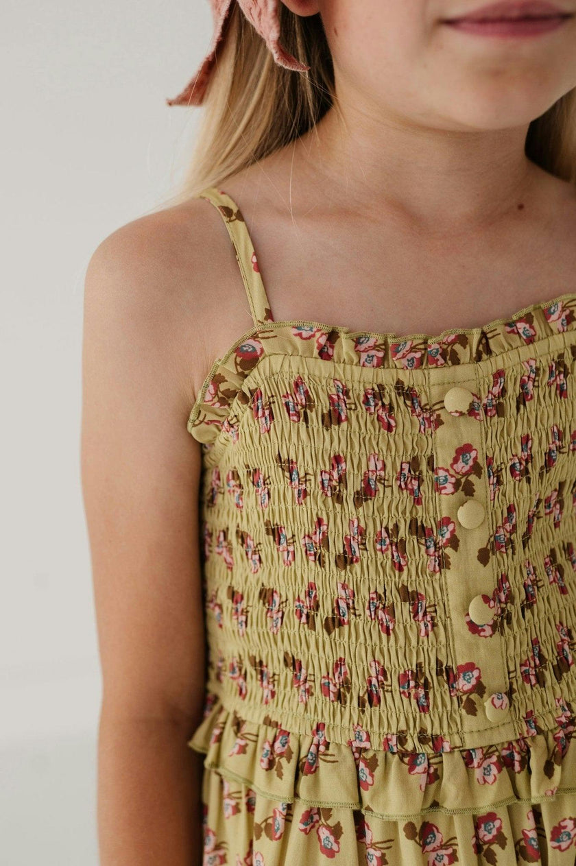 Smock Button Front Tiered Dress