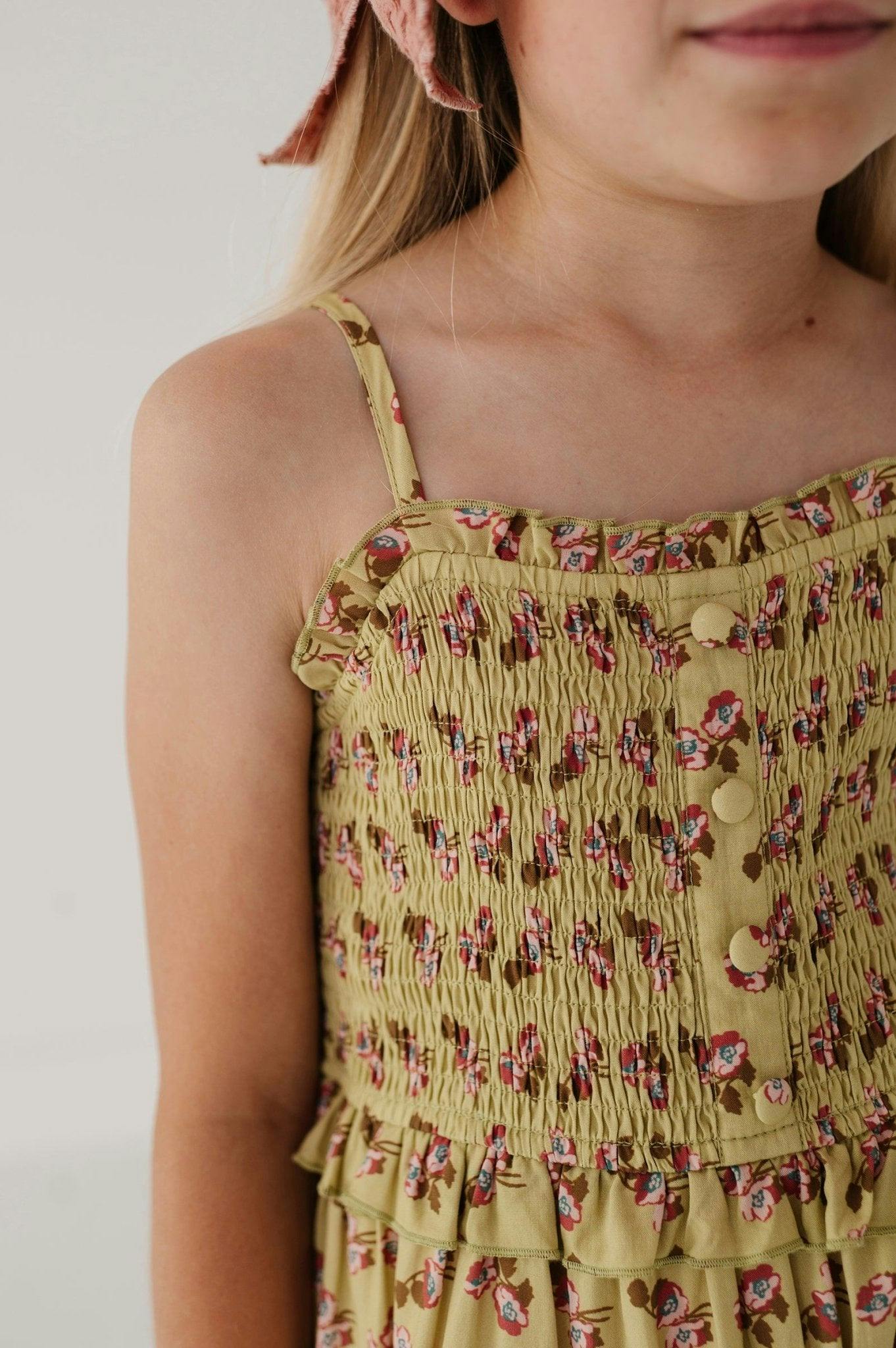 Smock Button Front Tiered Dress