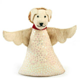 Handmade Felt White Dog Angel Christmas Tree Topper