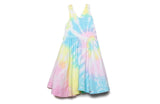 Cross Back Twirly Dress in Pastel Tie Dye
