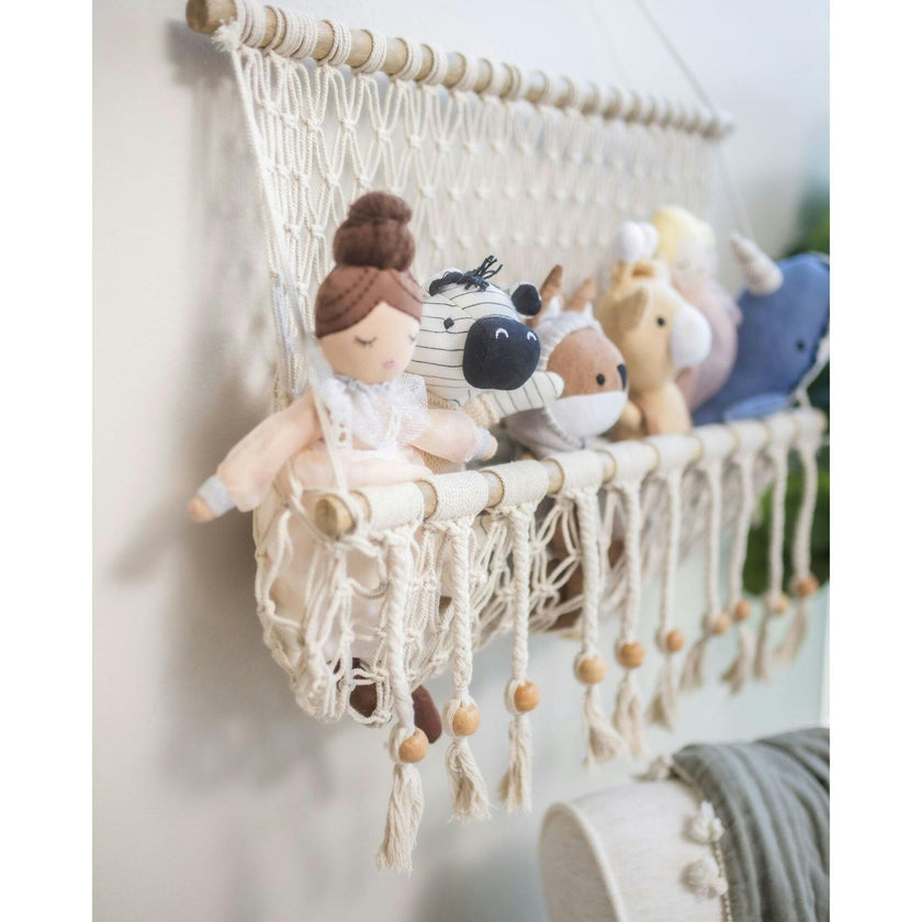 Willow Hanging Macrame Basket Storage
