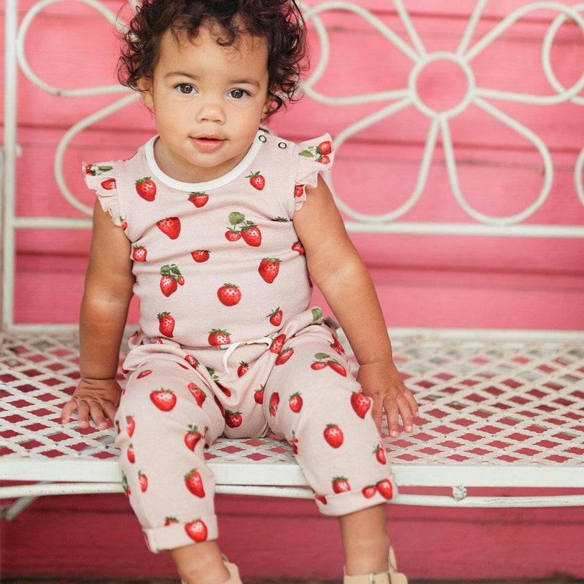 Strawberry Organic Cotton Ruffle One Piece