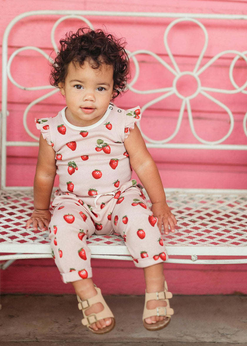 Strawberry Organic Cotton Ruffle One Piece